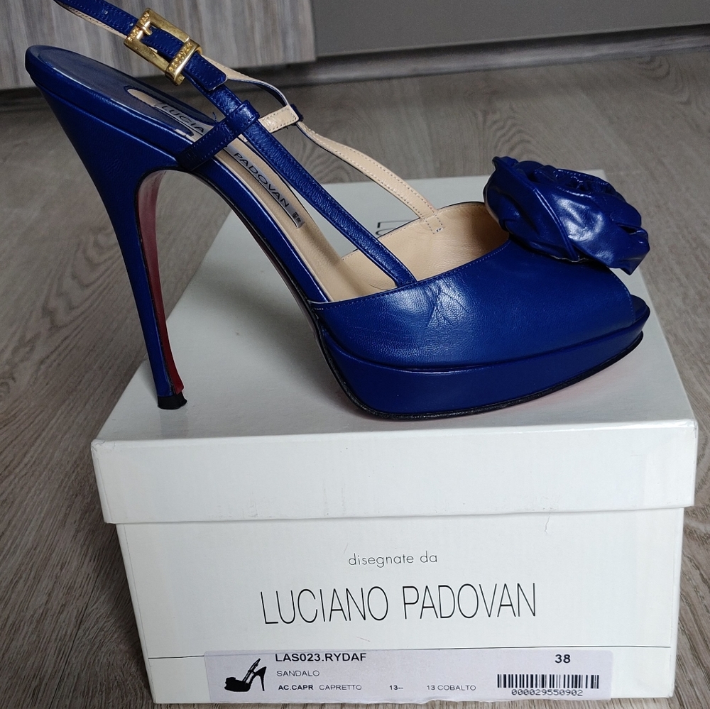 Luciano Padovan (Italy) Blue High Heel Sandals 🇮🇹 - Picture 4 of 15